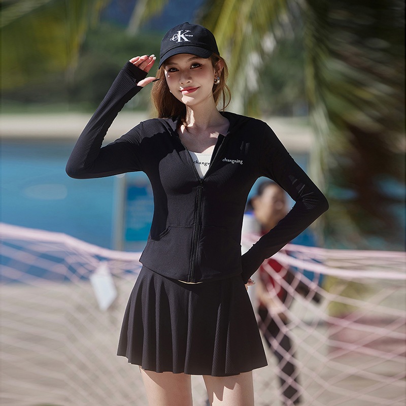 ในไทย ชุดว่ายน้ำผู้หญิง ชุดดําน้ํา set กันuv ผ้าแห้งเร็ว มีฟองน้ำ swimming#0917 ราคา ถูกที่สุด ดีลบีเคเค แกลเลอรีภาพที่ 3