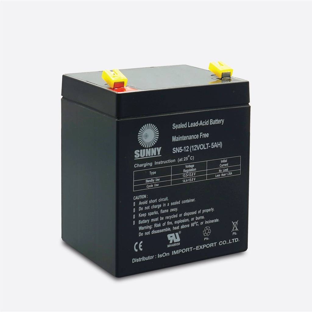 เเบตเตอรี่เเห้งซันนี่ SUNNY 12V 5Ah Battery Sealed Lead Acid เหมาะสำหรับ ไฟ สำรองฉุกเฉิน/UPSฯลฯ