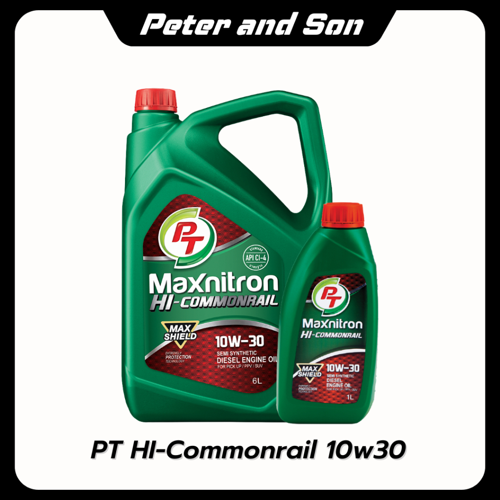 น้ำมันเครื่องดีเซลกึ่งสังเคราะห์PT Maxnitron Hi-Commonrail Semi-Synthetic(10W-30)6ลิตร+แถมฟรี 1 ลิตร