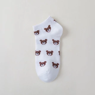 (W-159)พร้อมส่งในไทย ถุงเท้าลายการ์ตูนหมีbearน้ำตาล ข้อสั้น ผ้านิ่มใส่สบายไม่หนาไม่อับชื้น