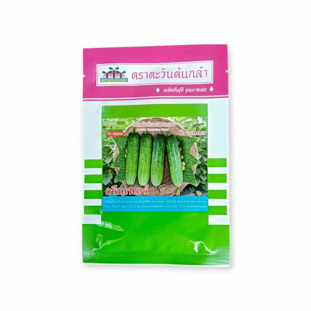 เมล็ดแตงกวา กรีนเนอร์ F1 ตราตะวันต้นกล้า 10กรัม เมล็ดพันธุ์แตงกวา แตงกวาลูกผสม เมล็ดพันธุ์ผัก