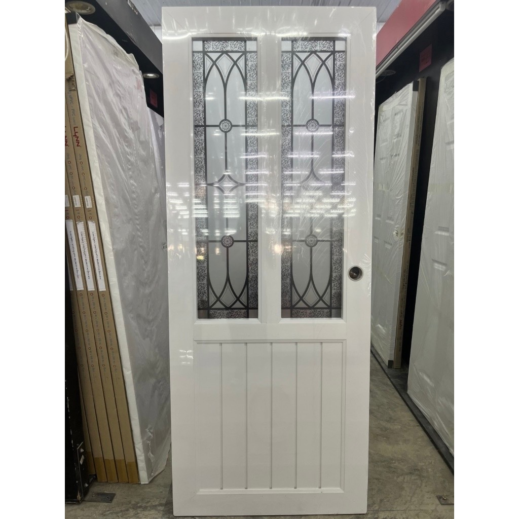 ประตู UPVC ขนาด80*200 ซม.บานกระจกสีขาวC2 Eco-door