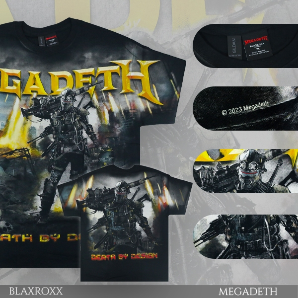 BLAXROXX | MEGADETH® | [MGD020-GILDAN] | เสื้อวง OVP สีจม | เสื้อยืดคอกลม แขนสั้น | GILDAN Ultra Cotton