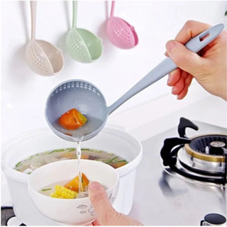ทัพพี กระบวย​ตักน้ำ​ซุป​ 2​in​1 กระบวยตักอาหาร แบบมีรู เทน้ำ…