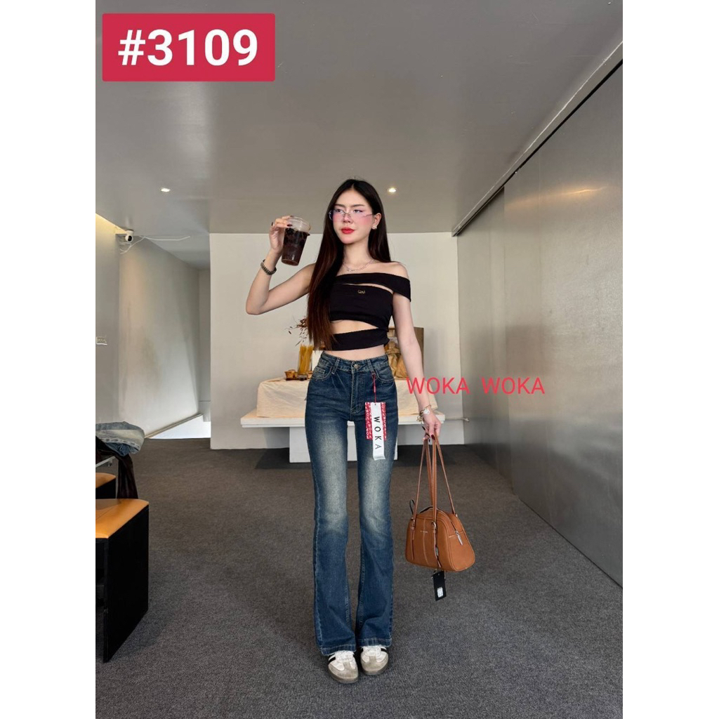 รุ่นใหม่ กางเกงยีนส์ขาม้า ป้ายแดงWoka ผ้ายืด - รูปที่ 4