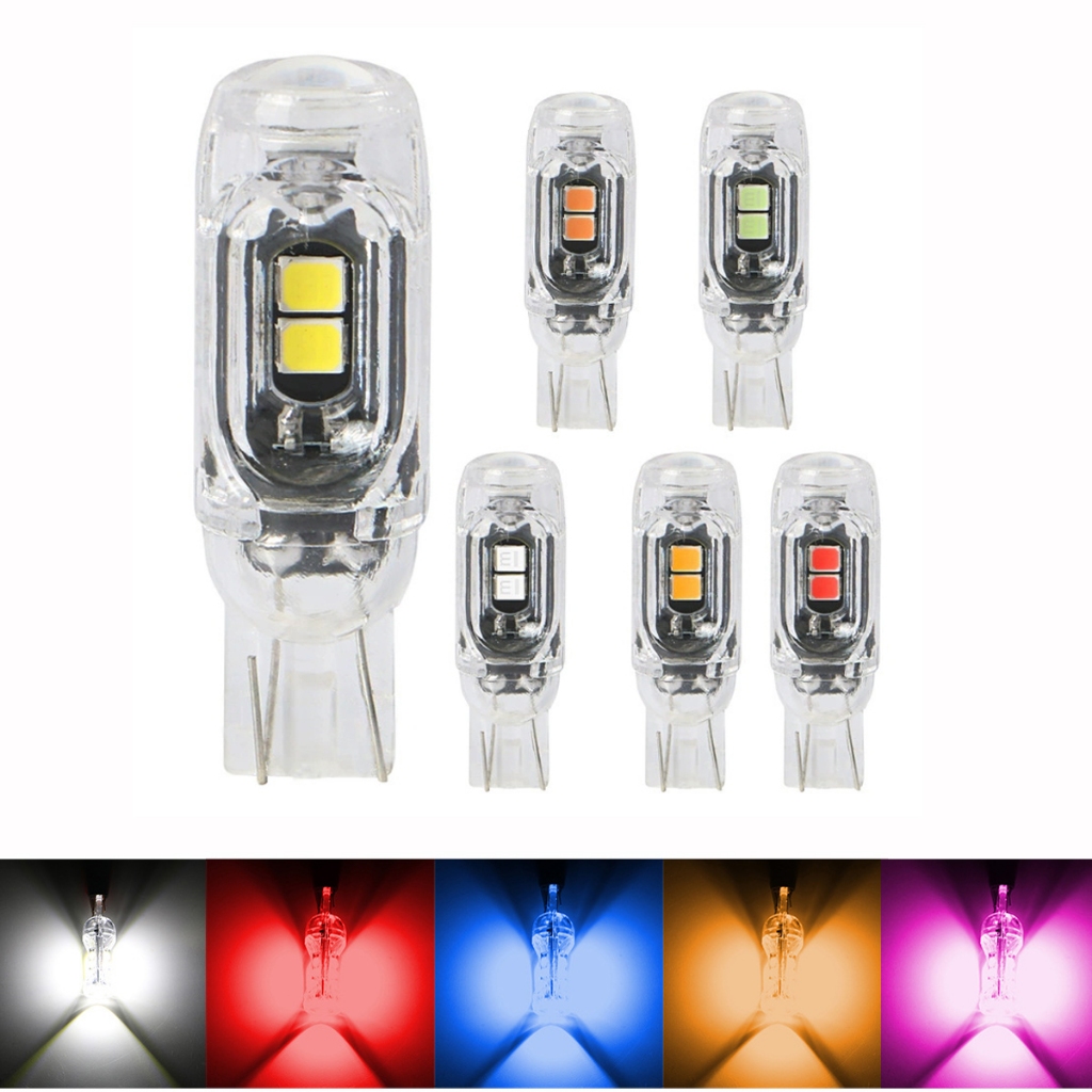 หลอดไฟ LED T10 W5W เลนส์ 194 WY5W 2 ชิ้น ไฟสัญญาณอ่านป้ายทะเบียนที่จอดรถภายใน 12V ไฟท้ายรถ