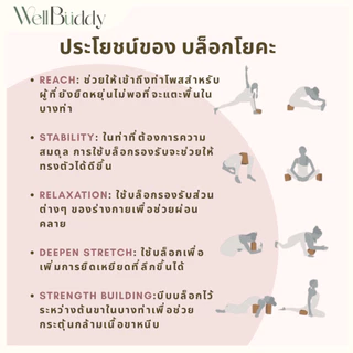 WellBuddy บล็อกโยคะ แบบขัดมุม เนื้อแน่น ไซส์ใหญ่พิเศษ 300 กรัม (Premium Yoga Block - Marble Edition)