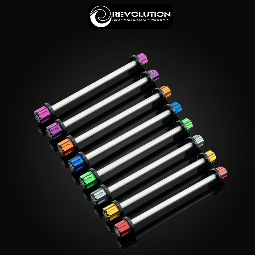 แกนล้อหน้า (สแตนเลส) ทูโทน REVOLUTION PCX-160 NEW/GIORNO+ ยาว228mm.