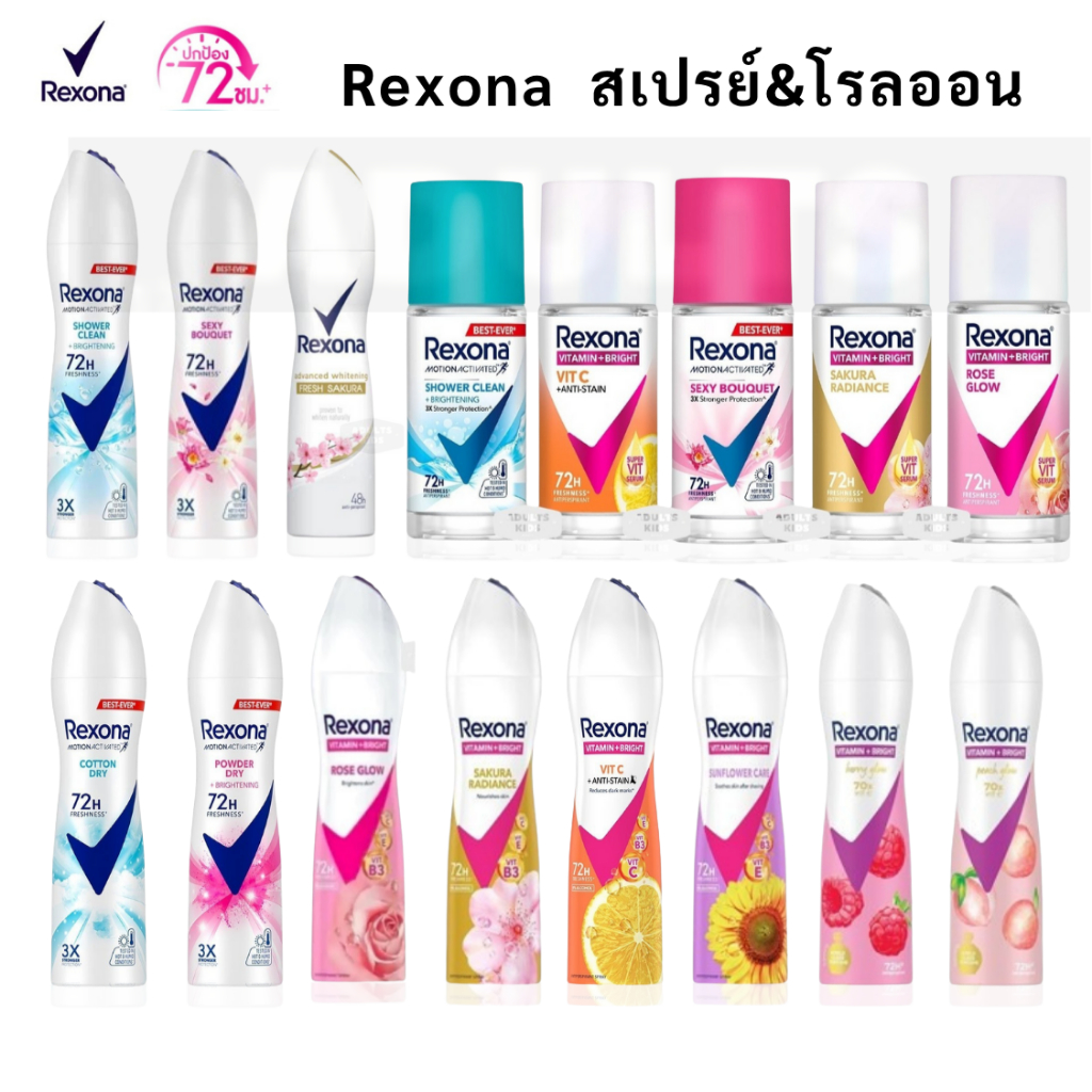 ลดเพิ่ม 30% Rexona เรโซนา สเปรย์&โรลอออน ลดเหงื่อ ระงับกลิ่นกาย  135-45ml ( เลือกสินค้าด้านใน )