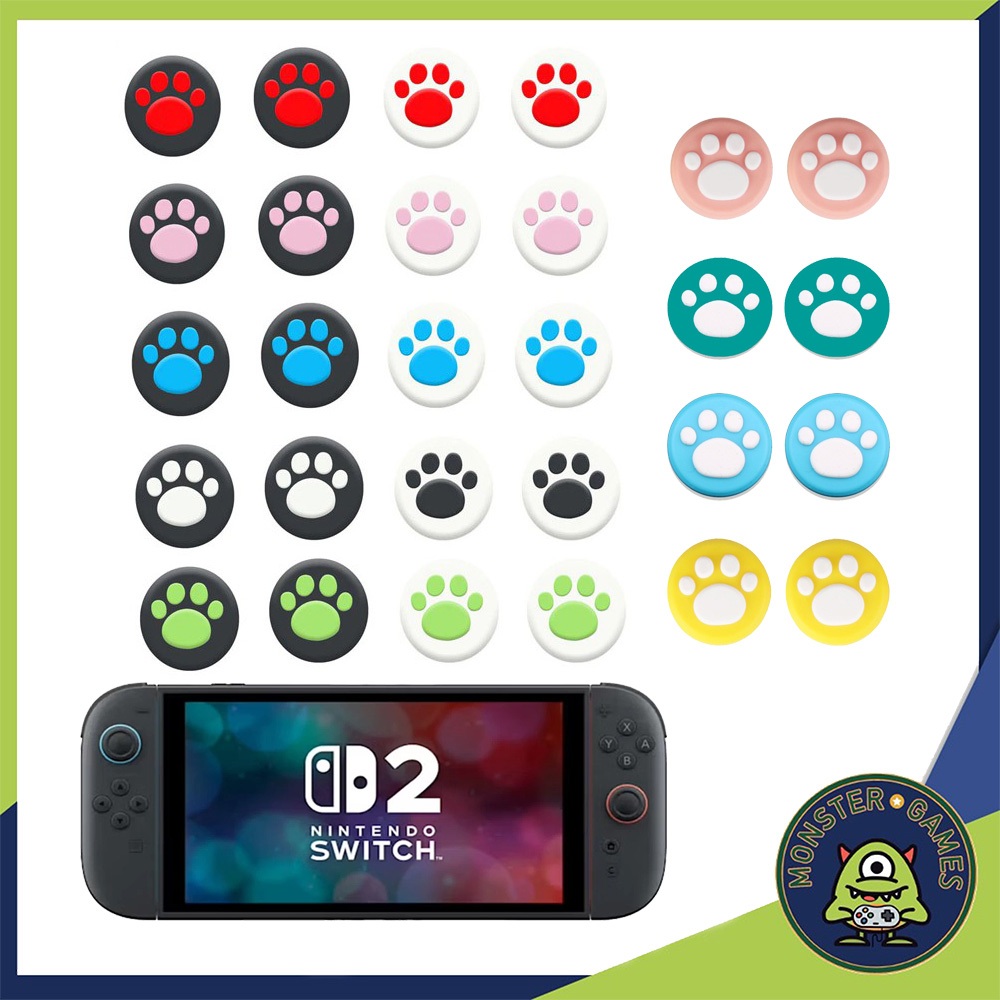 Analog Caps ลายเท้าแมวสำหรับ Joy Con, Joy Pro Nintendo Switch 2 (จุก switch 2)(ที่ครอบอนาล็อค)