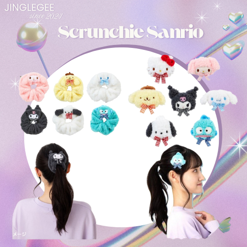 Sanrio กิ๊บติดผม ยางมัดผมขนฟู Scrunchie Kitty kuromi mymelody Sanrio ของแท้ จากญี่ปุ่น