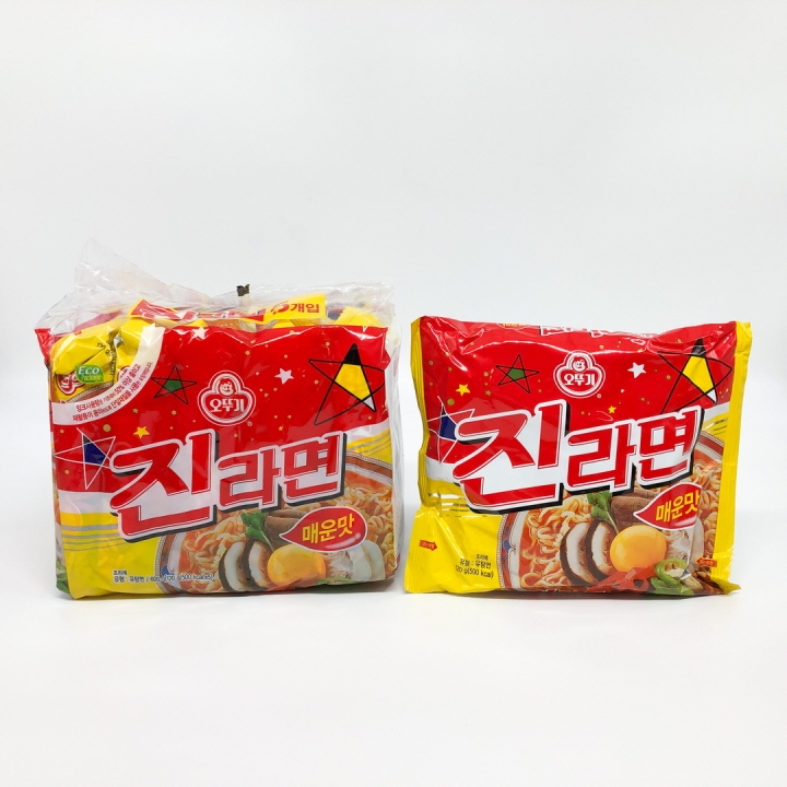 จินรามยอนเผ็ด 5 ห่อ Ottogi Jin Ramen Spicy จิน ราเมง บะหมี่กึ่งสำเร็จรูป มาม่าเกาหลี 진라면 - รูปที่ 4
