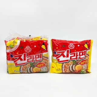 Ottogi Jin Ramen Spicy โอโตกิ จิน ราเมง สไปซี่ 1 ซอง 120 กรัม 진라면 มาม่าเกาหลี บะหมี่กึ่งสำเร็จรูป