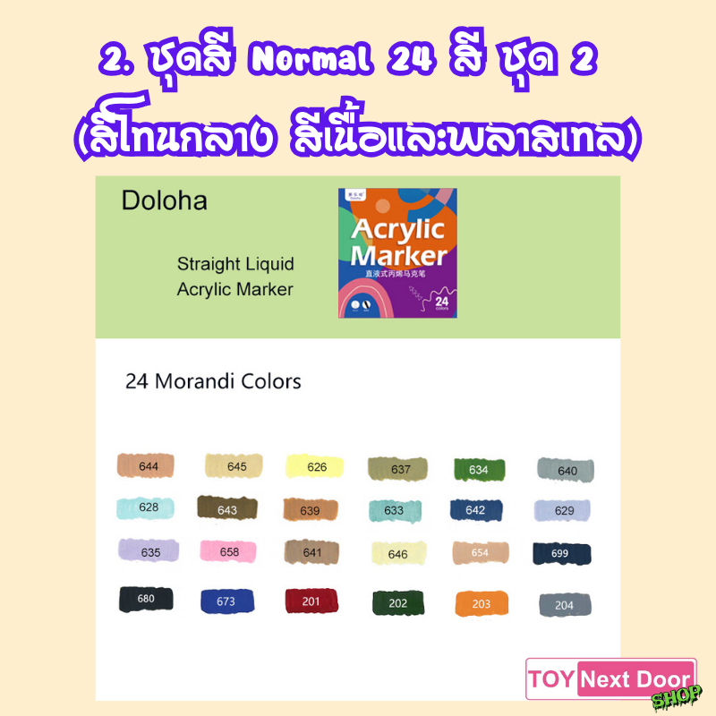 พร้อมส่งจากไทย มีรับประกัน เคลมได้ ตัวแทนจำหน่าย Doloha : Acrylic Marker สูตรน้ำ สำหรับทำโมเดล หุ่นยนต์ ไม่มีกลิ่น รูปที่ 2