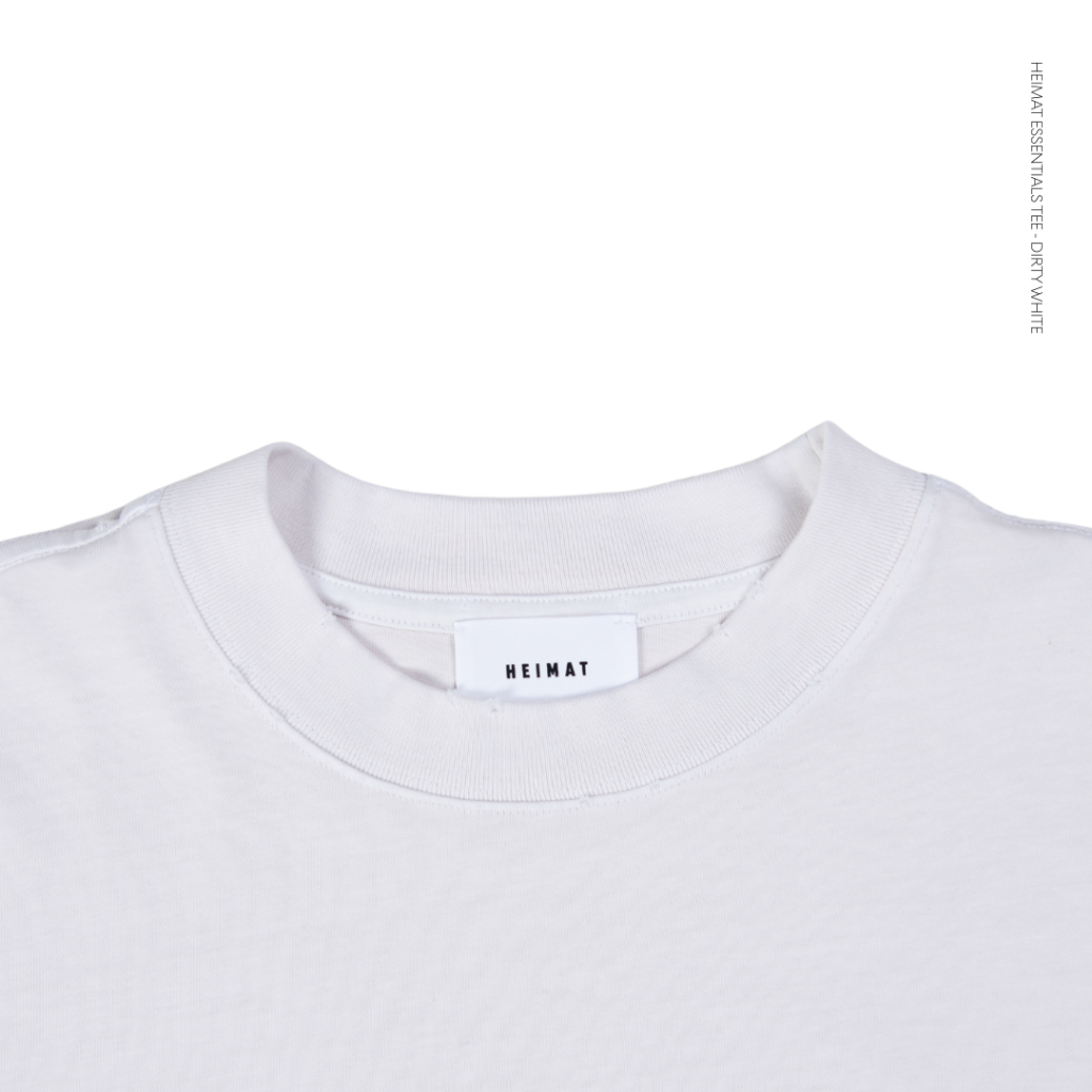 HEIMAT ESSENTIALS 1.0 TEE – DIRTY WHITE – เสื้อยืดคอกลมทรง boxy ราคา ถูกที่สุด ดีลบีเคเค แกลเลอรีภาพที่ 5
