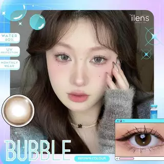 💧ค่าอมน้ำ60% 🌈Bubble🌈คอนแทคเลนส์ Brown / Gray / Blue (ilens) ขนาดกลาง💖