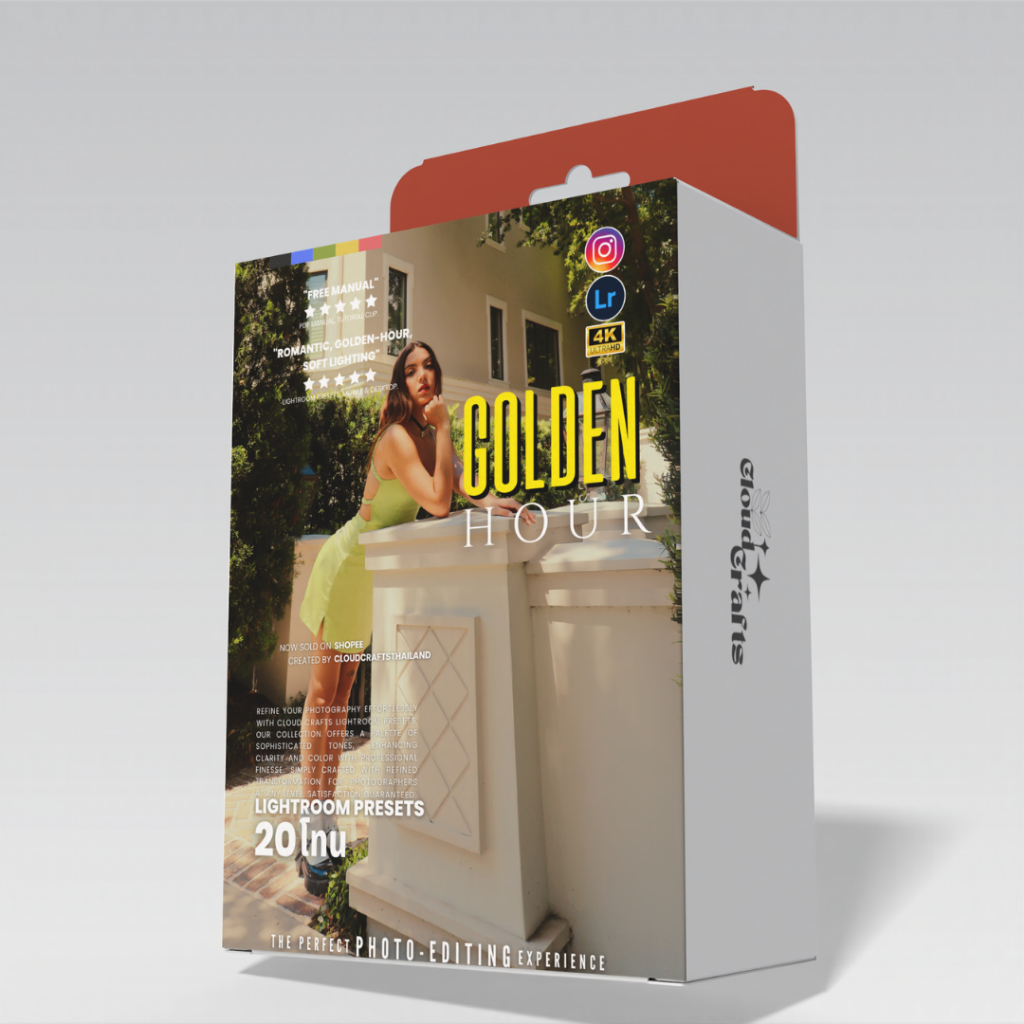 Golden Hour | 20โทน | ฟิลเตอร์แต่งภาพพรีเมี่ยม | Lightroom | Pro-Grade Edits | Crafted By CloudCraft