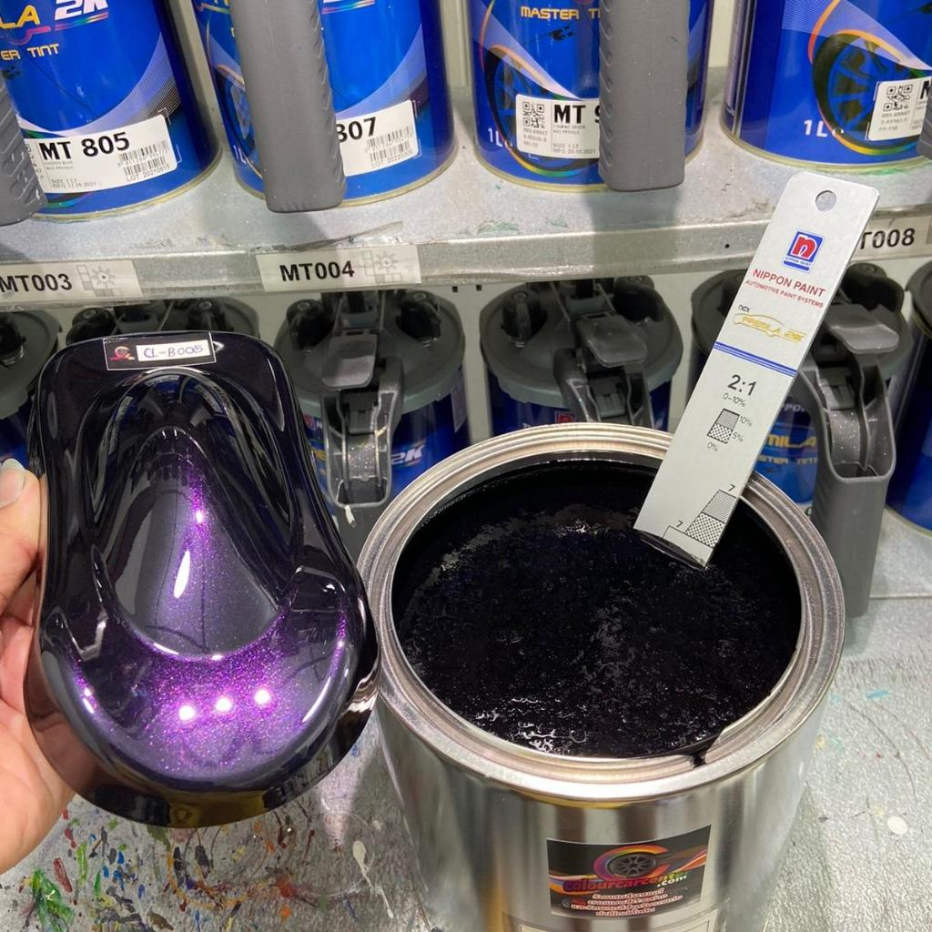 สีพ่นรถ2k ดำมุกม่วงประกาย B005