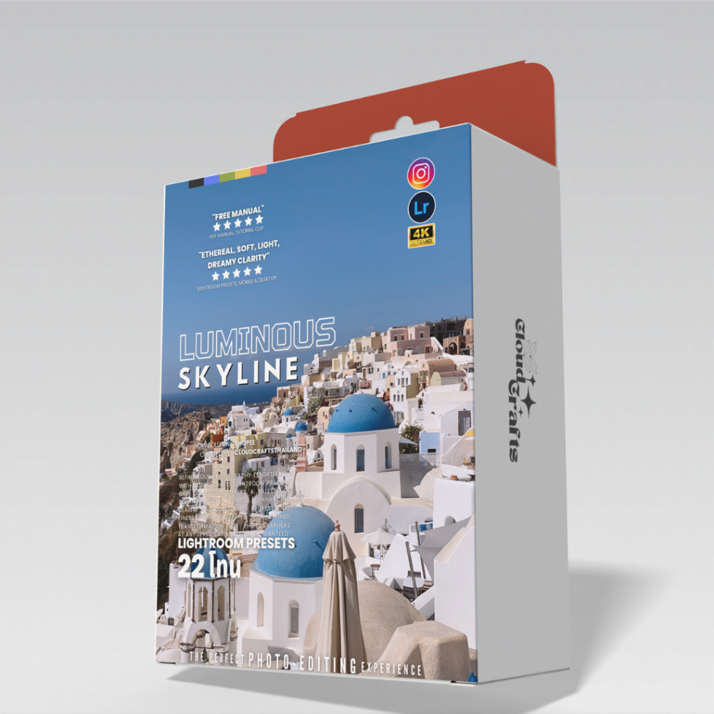 Luminous Skyline | 22โทน | ฟิลเตอร์แต่งภาพพรีเมี่ยม | Lightroom | Pro-Grade Edits | Crafted By Cloud