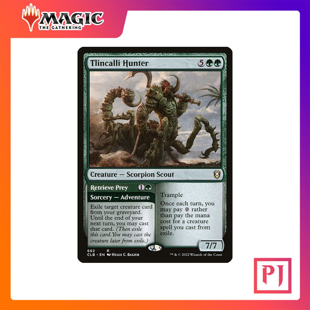 [MTG] Tlincalli Hunter // Retrieve Prey [CLB] [GREEN] [RARE] [NORMAL] [ENG] (การ์ดเมจิค / Magic the Gathering)
