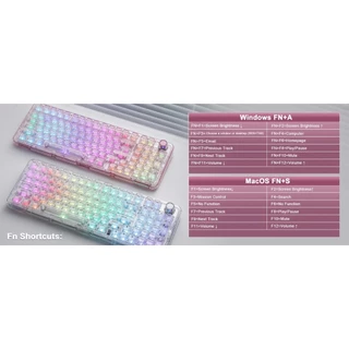 [โค้ดคุ้มลด20%] YUNZII X98 Crystal Mechanical Keyboard คีย์บอร์ดไร้สาย Wireless Bluetooth Custom X 98 Keycap
