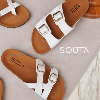 ⛄️Souta รองเท้าแตะสไตล์วินเทจ รวมรุ่นสายขาวพื้นน้ำตาล ไบเก้น⛅️ >> *ลด1ไซส์*