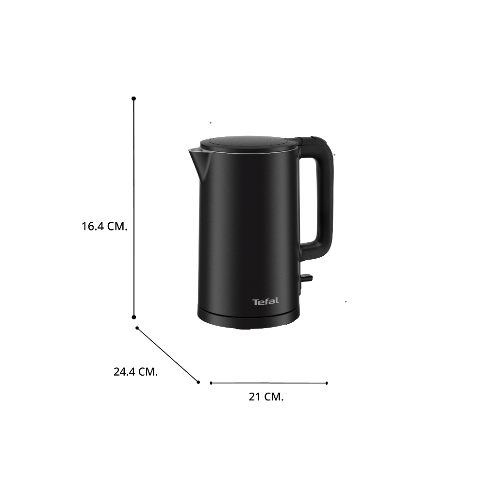 Tefal กาต้มน้ำไฟฟ้า รุ่น KO1408E0 Thermo Protect 1500W ความจุ 1.5 ลิตร สีดำ รับประกัน 2ปี