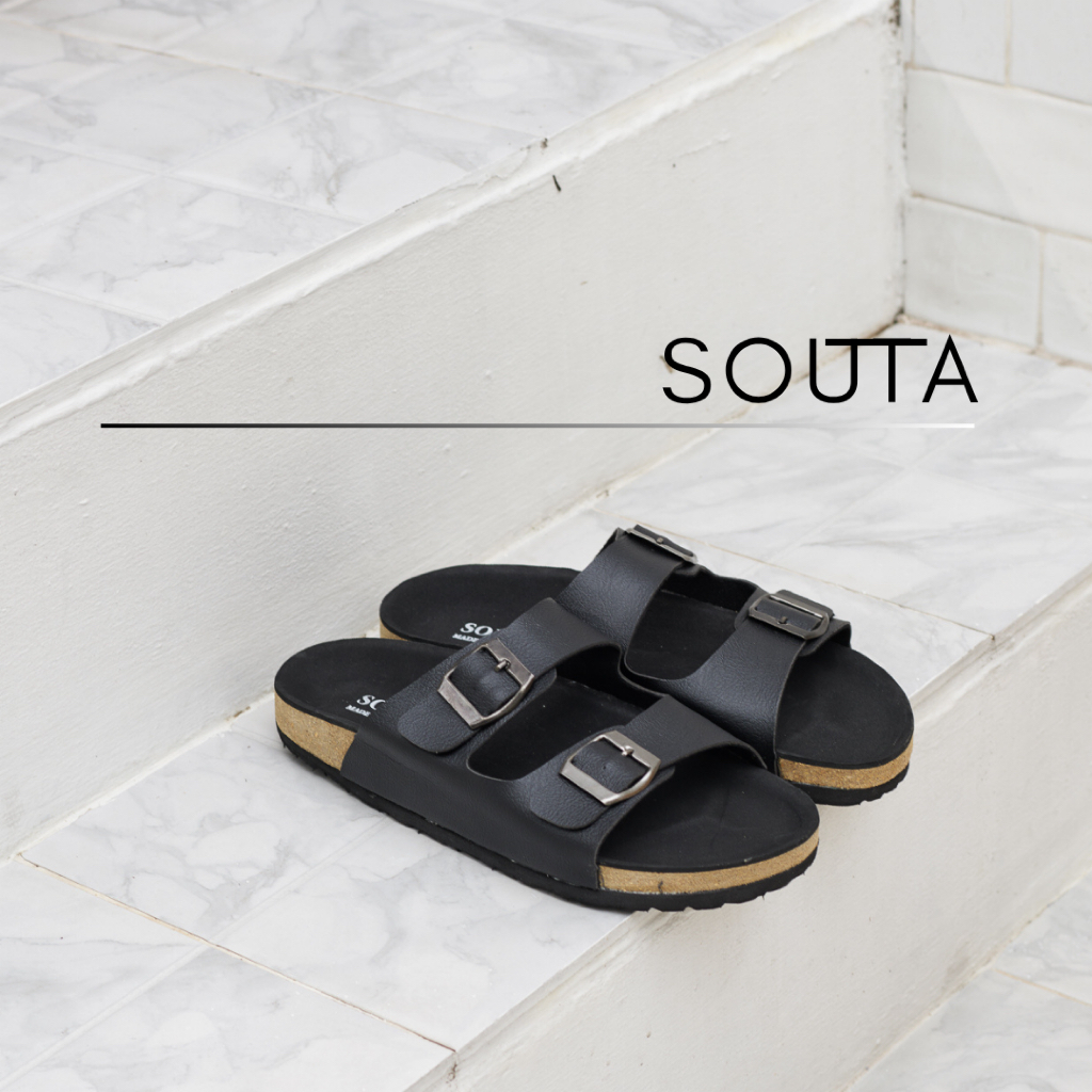 🕶The Classic - Souta รองเท้าแตะวินเทจ สไตล์ไบเก้น รวมรุ่นดำล้วน🕶 >> minimal >> ไซส์35-45*ลด1ไซส์*