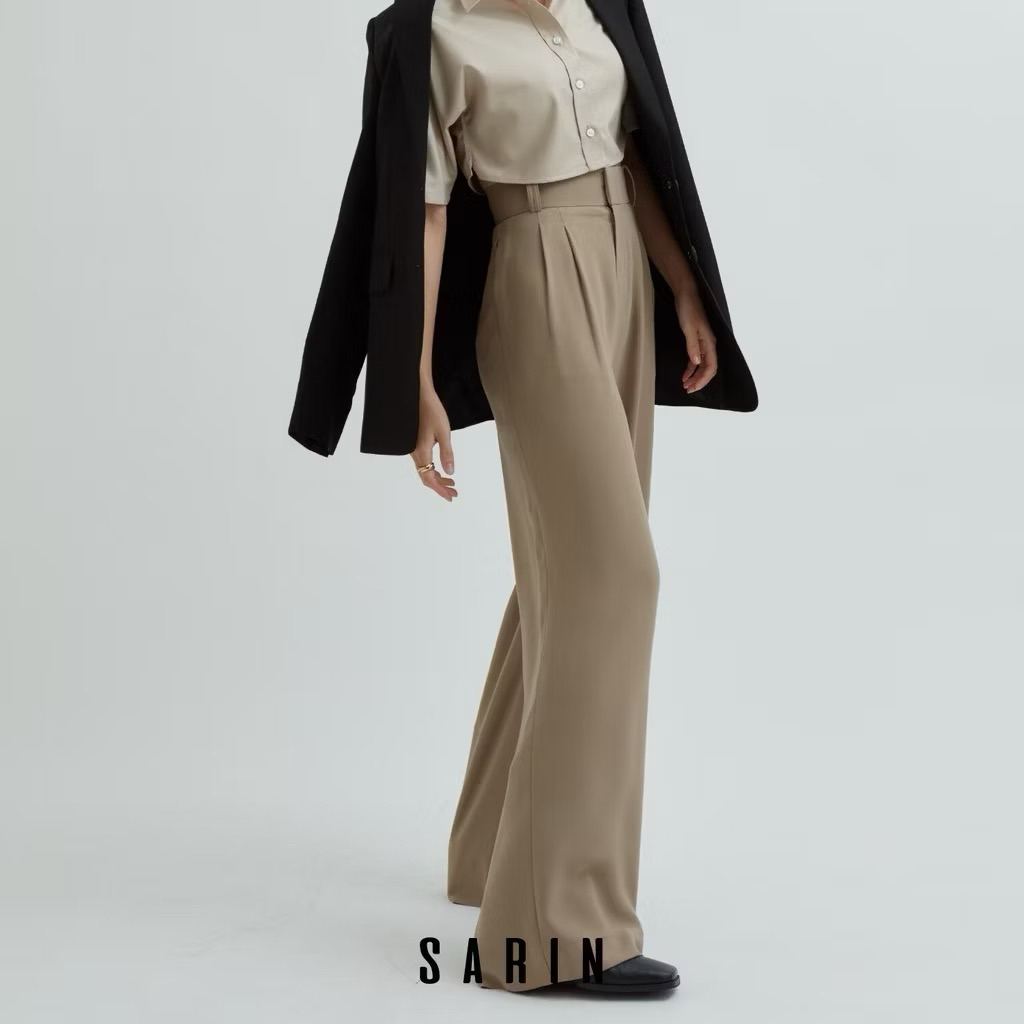 กางเกงขายาวสี Coffee แบรนด์ Sarin.official