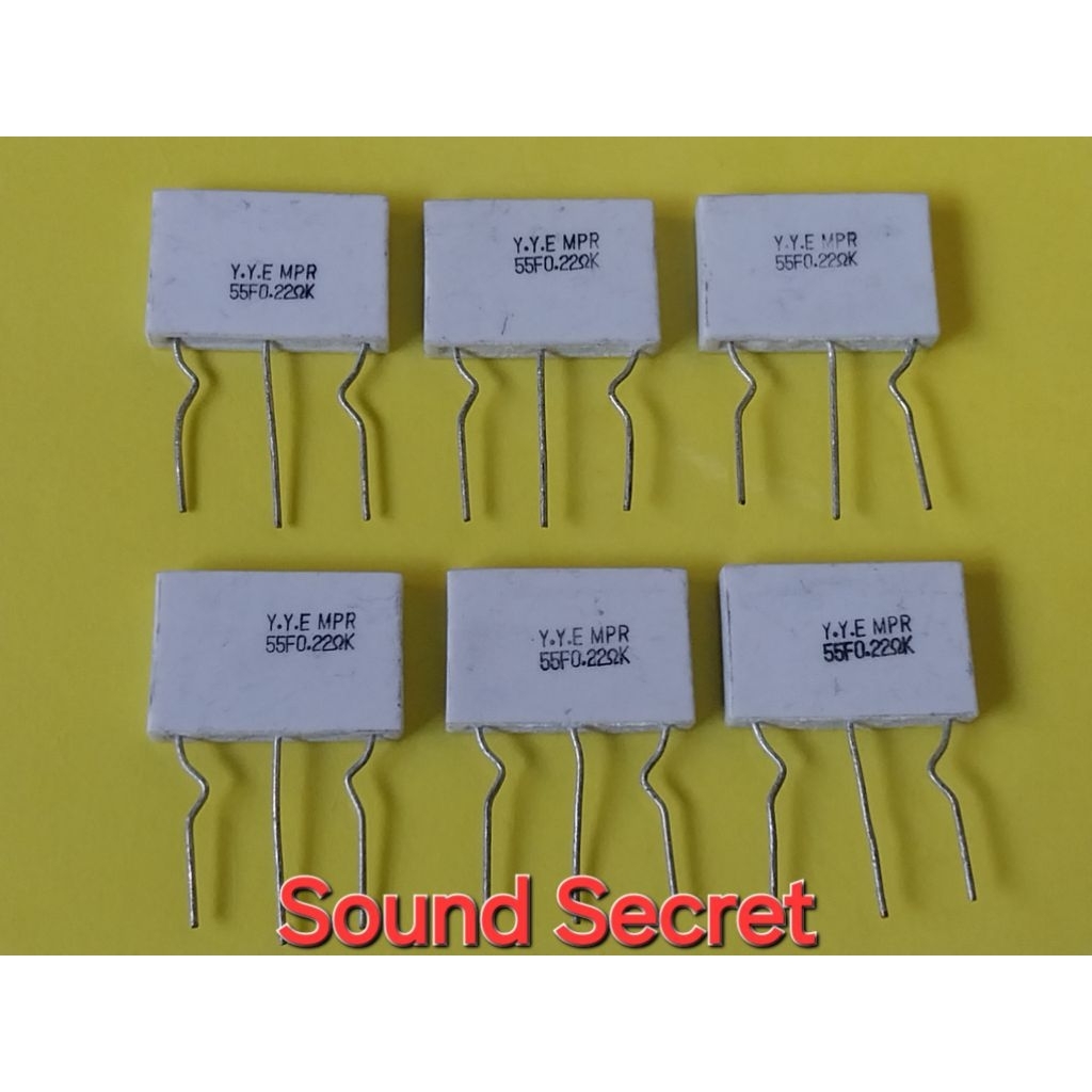 6 pcs Resistor แฝด R ตัวต้านทาน 0.22โอห์ม ×2 ขนาด5W