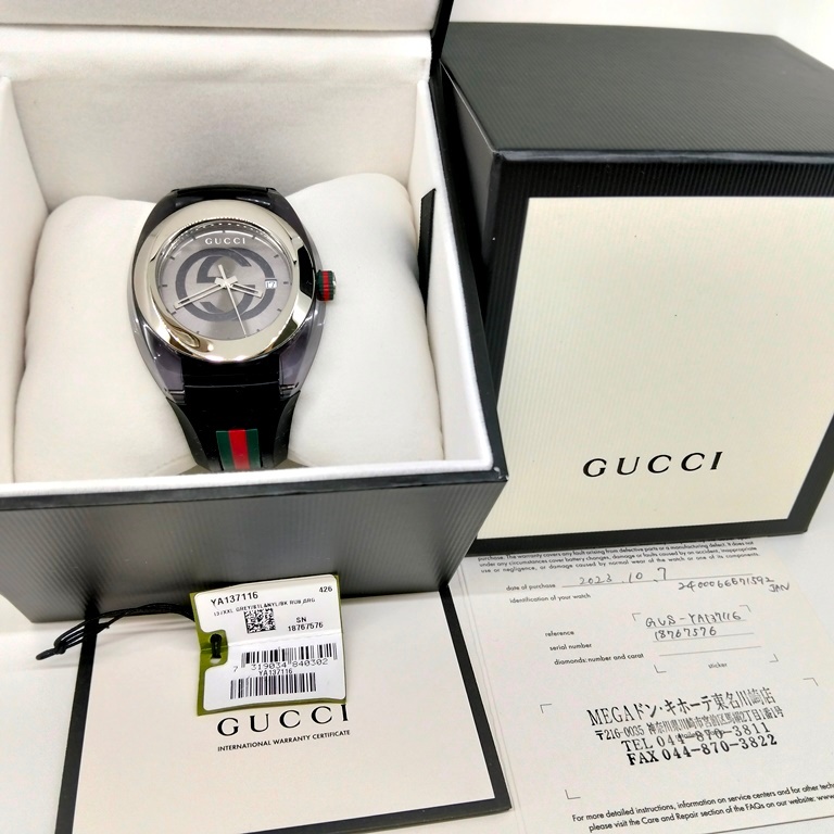 นาฬิกา Gucci SYNC 137.1 สีดำ ของแท้ มือสอง นาฬิกา Gucci สำหรับผู้ชาย ราคา