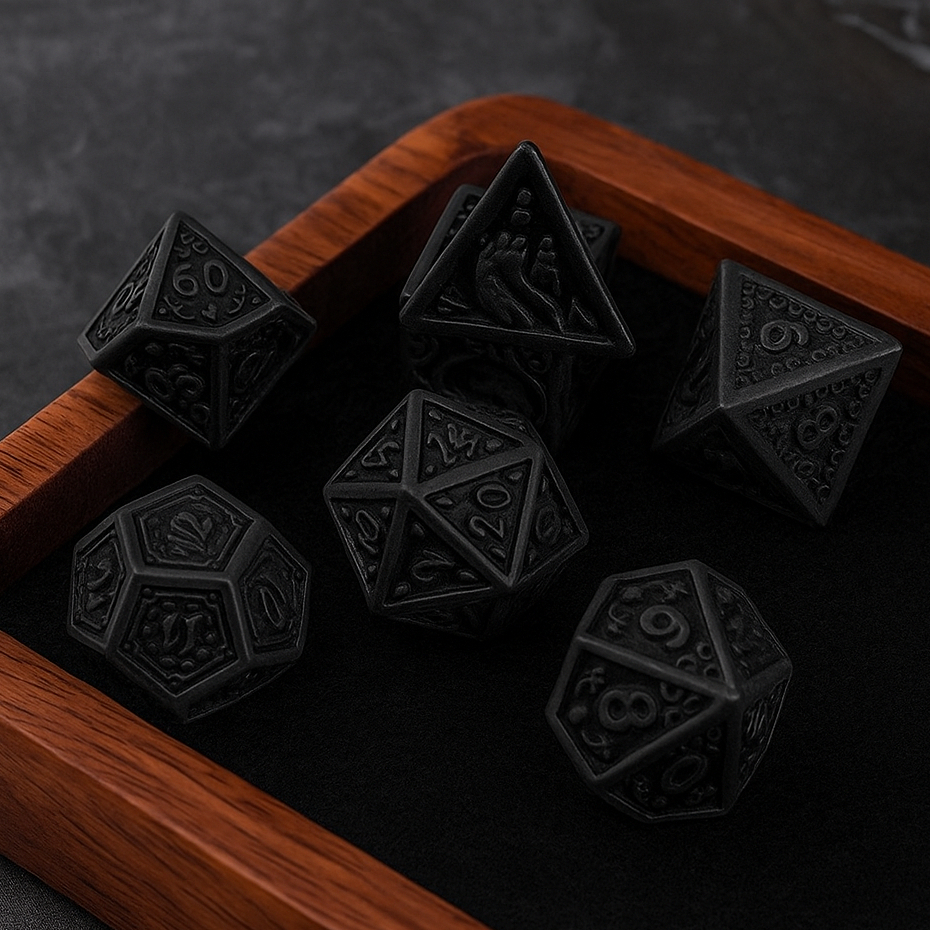 Night Shadow Dice Set of 7 | ลูกเต๋า Dice For DnD D&D MTG RPG TRPG เกมกระดาน บอร์ดเกม Game ไพ่ทาโรต์ Magic เมจิก