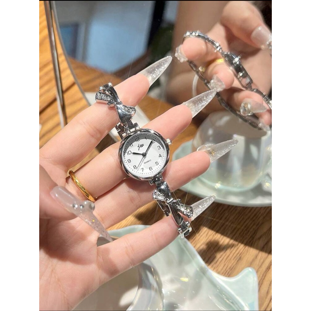 jw กำไลข้อมือ Gold Rose สตรีอัลลอยย์อย่างง่าย เข็มนาฬิกาตัวปรับสไตล์ สำหรับการทำงานและการเดินทาง