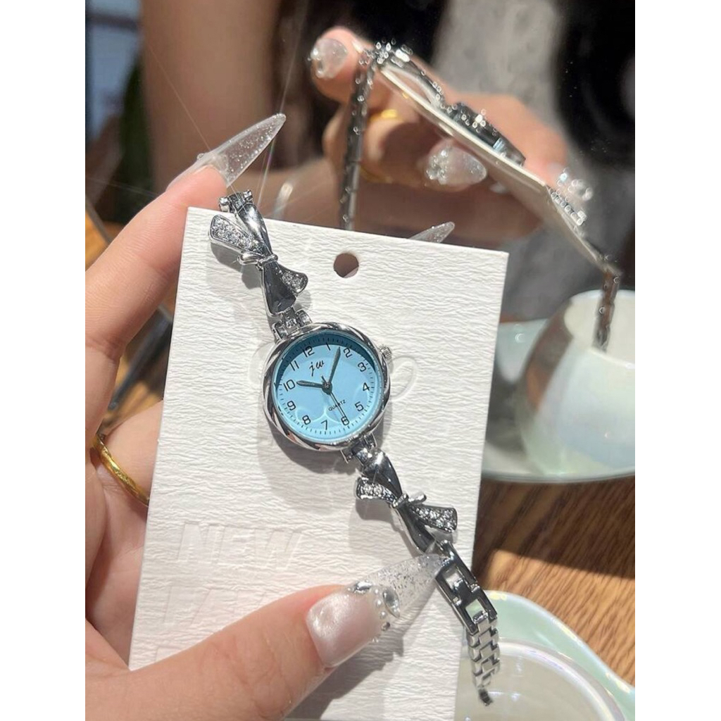 jw กำไลข้อมือ Gold Rose สตรีอัลลอยย์อย่างง่าย เข็มนาฬิกาตัวปรับสไตล์ สำหรับการทำงานและการเดินทาง