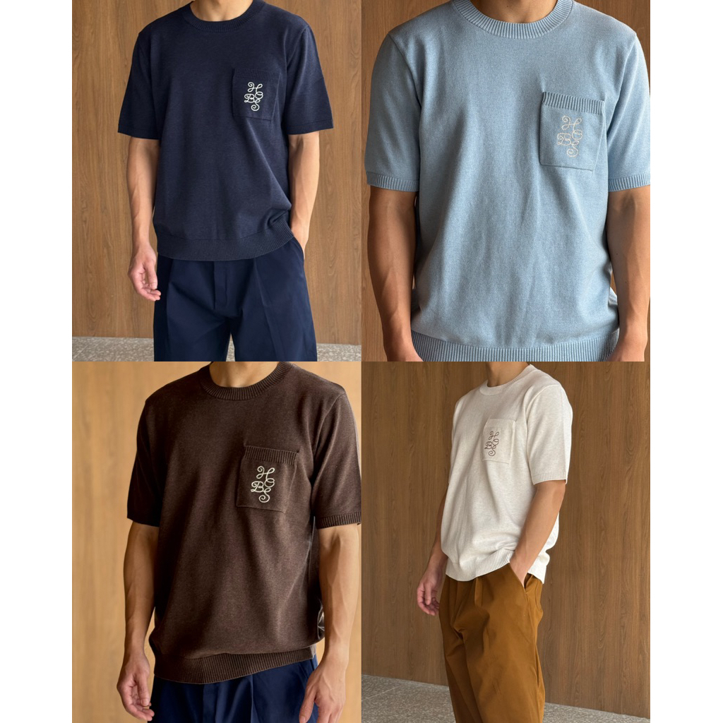 🔥ทักแชทรับโค้ดลดเพิ่ม Knit T-shirt Hob Studios