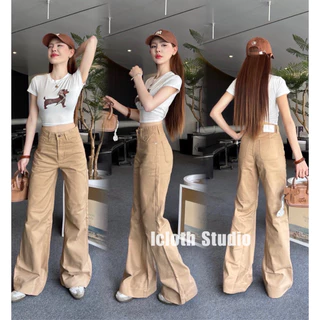 Brick Brown Jeans🤎 กางเกงยีนส์ผู้หญิง ทรงกระบอกปลายขาม้า ยีนส์ผ้าสี ผ้าไม่ยืด เอวสูง ทรงสวย