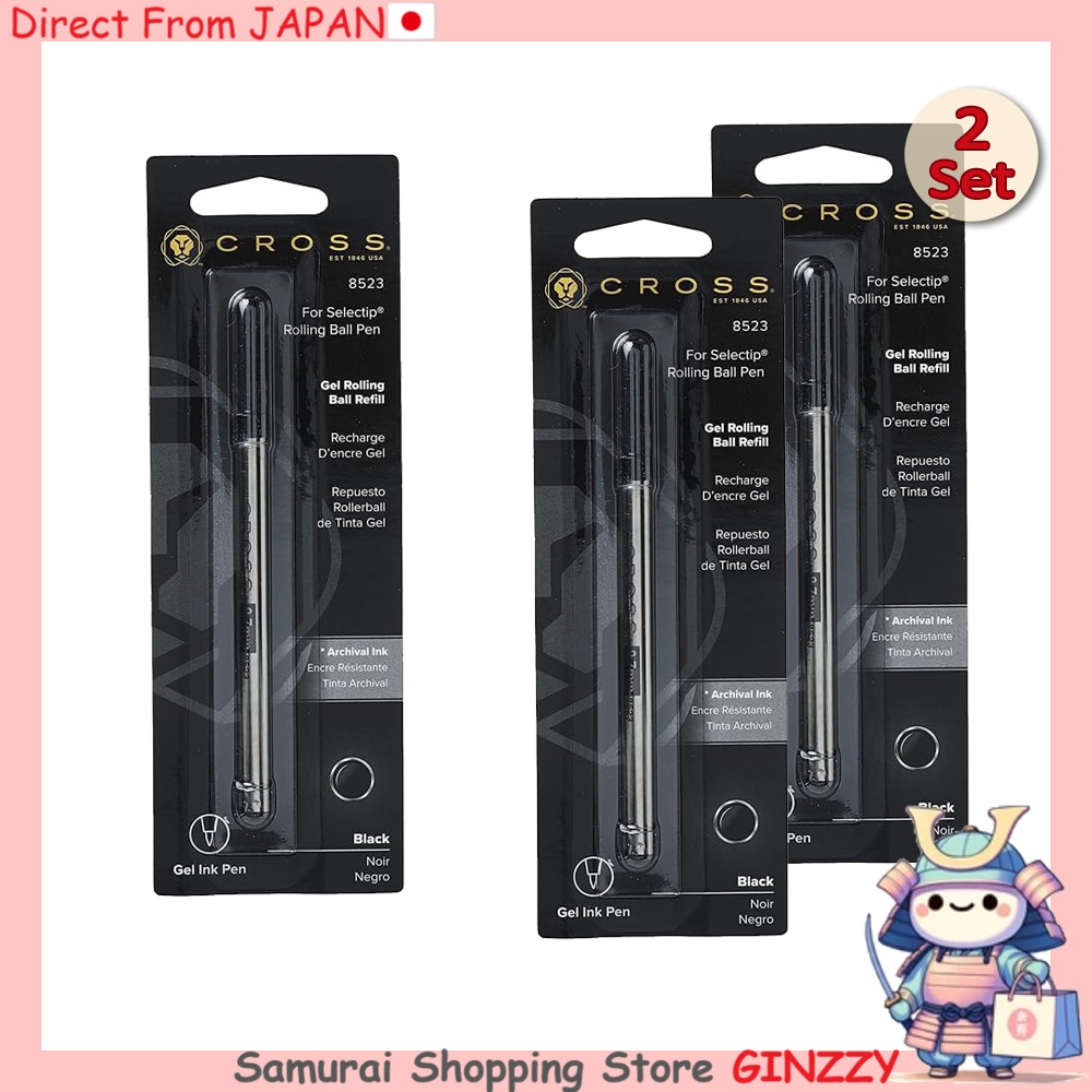 CROSS ไส้ปากกาหมึกเจล สำหรับปากกาเซเล็คทิปโรลเลอร์บอล สีดำ รุ่น 8523 อุปกรณ์เครื่องเขียนญี่ปุ่น