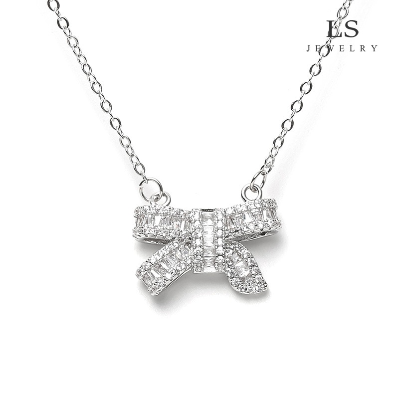 LS สร้อยคอแฟชั่นสตรี สร้อยคอโบว์ n2840