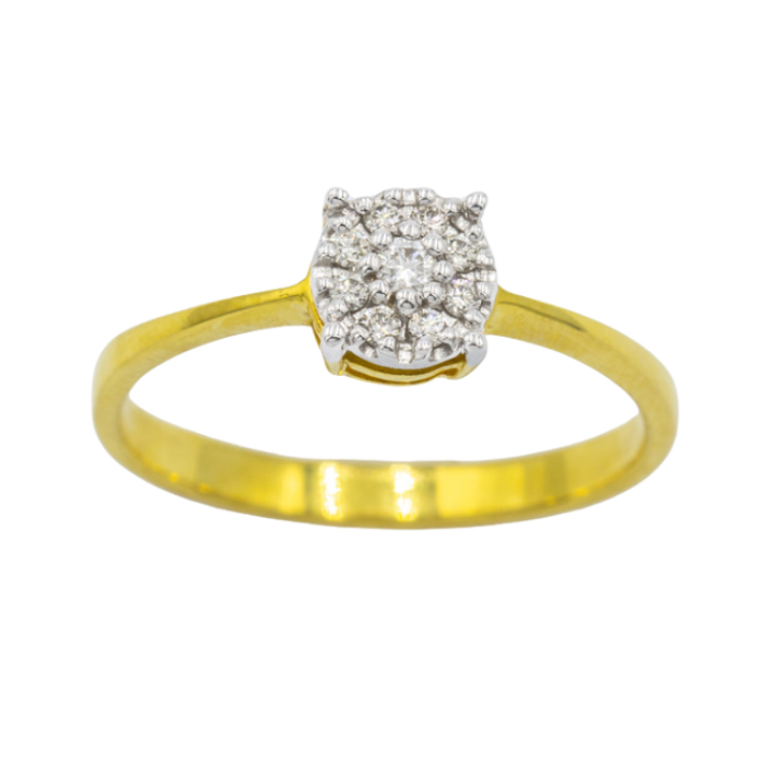 Happy Jewelry แหวนเพชรกระจุก เพชรแท้ทองแท้ 9K 37.5% ME555