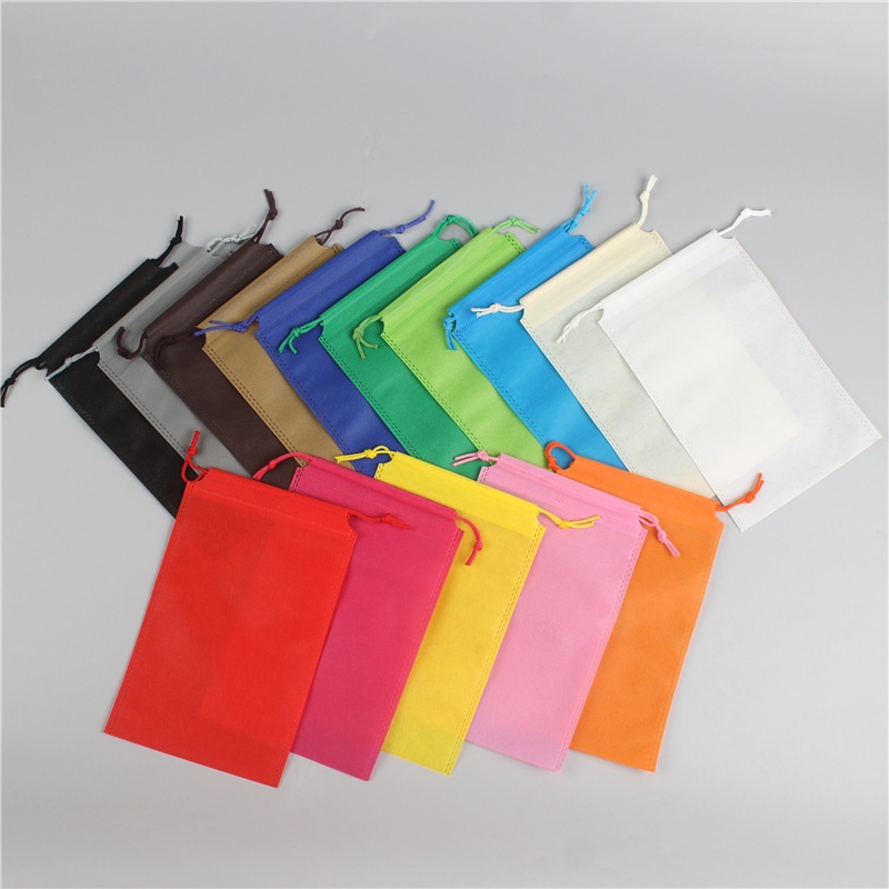 ถุงผ้าสปันบอนด์ ถุงผ้าหูรูด ขนาด 35x25 ซม. ถุงผ้าเก็บของกันฝุ่น มีหลายสี ถุงบรรจุภัณฑ์ ใส่ของใช้ทั่วไป