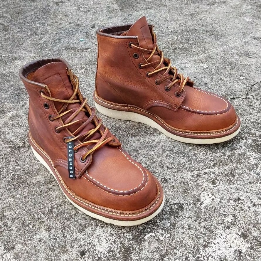 (แท้/มือสอง)ส่งฟรี 7Us 25Cm 🇺🇸 รองเท้า RedWing MocToe Copper Boots รุ่น 1907 Pre-owned Authentic USA
