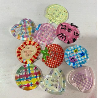 🎀พร้อมส่ง!กระดุมสำหรับตกแต่ง สีพาสเทลสดใส แพค10ชิ้น คละแบบ คละลาย สวยมาก