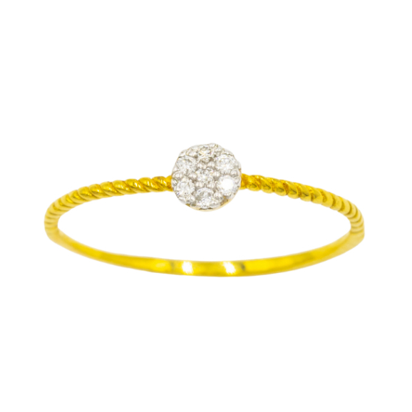 Happy Jewelry แหวนเพชรกระจุก ก้านเชือก แหวนเพชร แหวนทองเพชรแท้ ทองแท้ 37.5% (9K) ME831