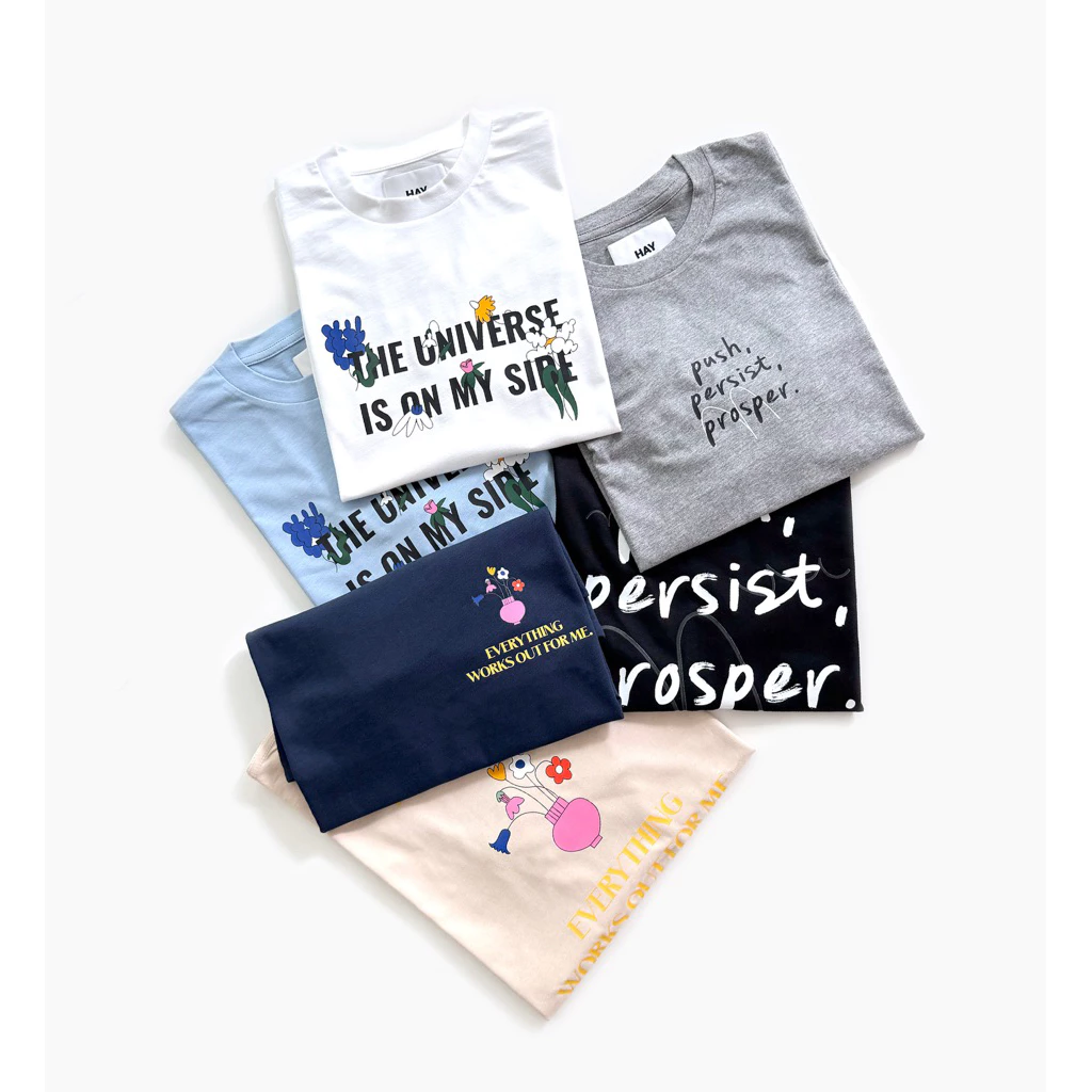 HAY - THE UNIVERSE / I AM SO LUCKY / PUSH PERSIST (unisex)