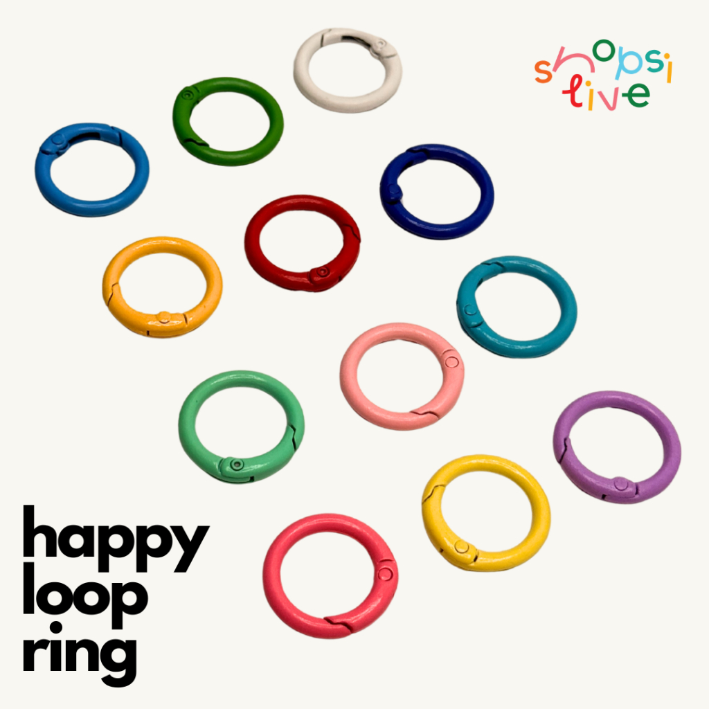 "HAPPY LOOP RING" - SHOPSTIVE KEYCHAIN พวงกุญแจสำหรับใช้กับเคสหูฟัง AirPods, มือถือ, กระเป๋า