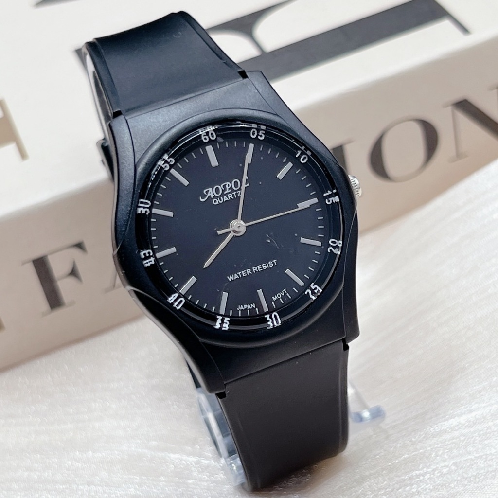 AOPOL นาฬิกาผู้หญิง แฟชั่น แบรนดแท้ กันน้ำ100% ใส่อาบน้ำ ว่ายน้ำได้ ขนาด 34 มม สายยางเรซิน