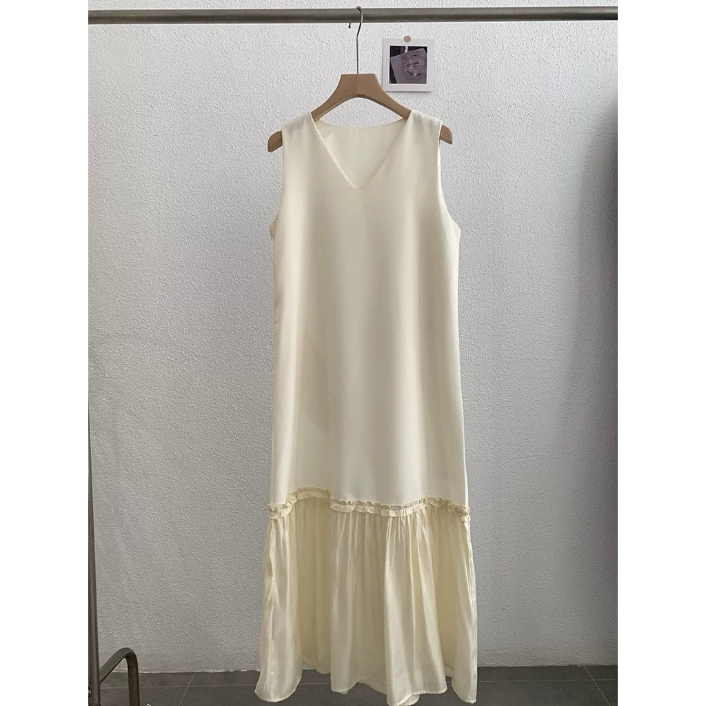 ส่งในไทย 1-2วัน FALA เดรสยาวแขนกุด แต่งระบายชาย (มีสายคล้องคอ) - รูปที่ 3