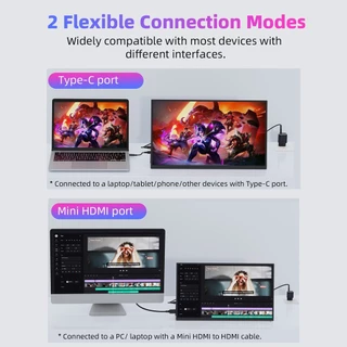 GOOJODOQ 18.5นิ้ว จอพกพา 1080p ลำโพงคู่ เคสแม่เหล็กดูด ปกป้องสายตา Portable Monitor