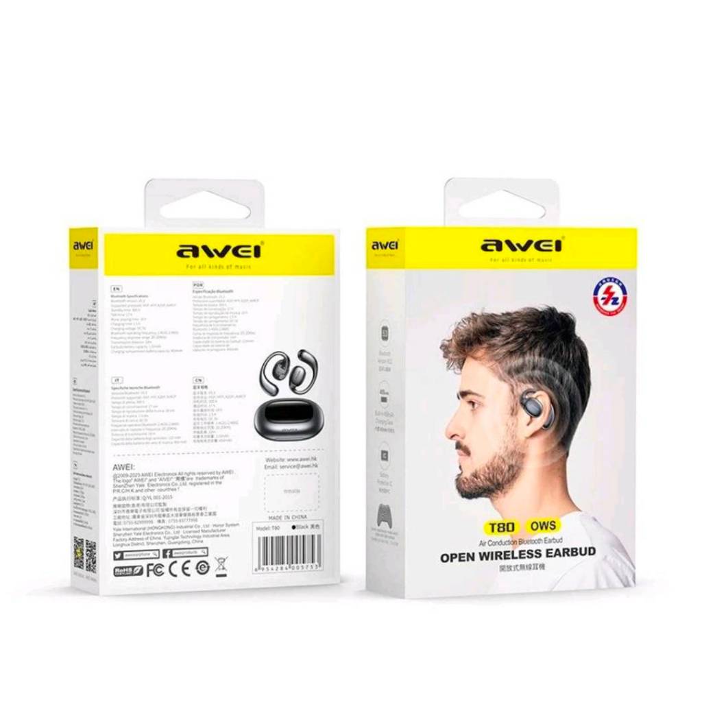 OWS T80 Air Conduction Sports Wireless แบบเกี่ยวหู
