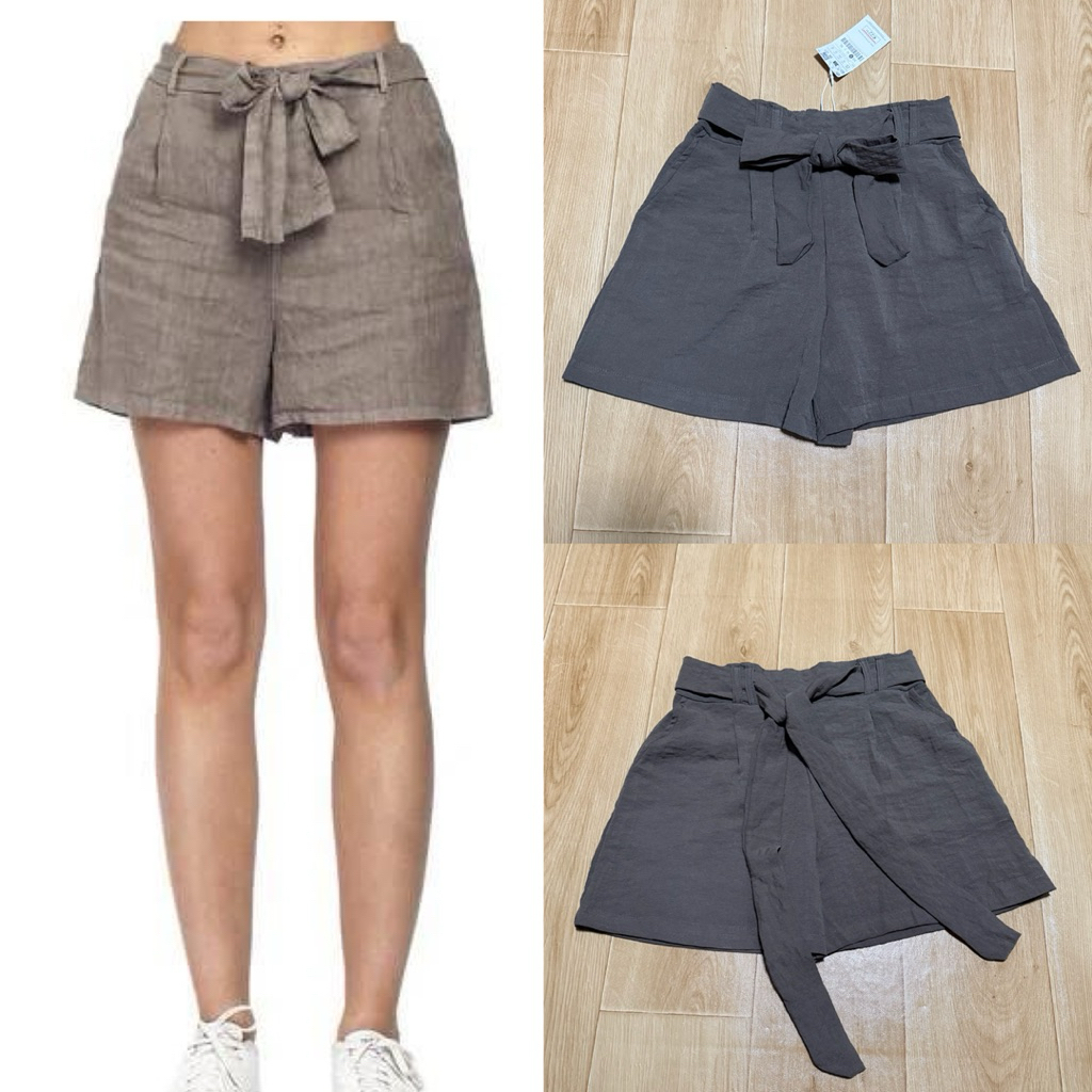 กางเกงขาสั้นมีผ้าผูกเอว แบรนด์ Stradivarius